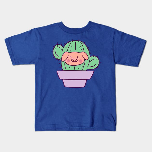 Pig Face Cactus Kids T-Shirt by saradaboru